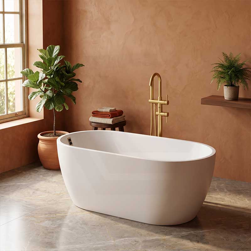 Seima Arko 120 Oval Freestanding Bathtub Acrylic with Smartfill System 1500/1700mm - Matt/Gloss White