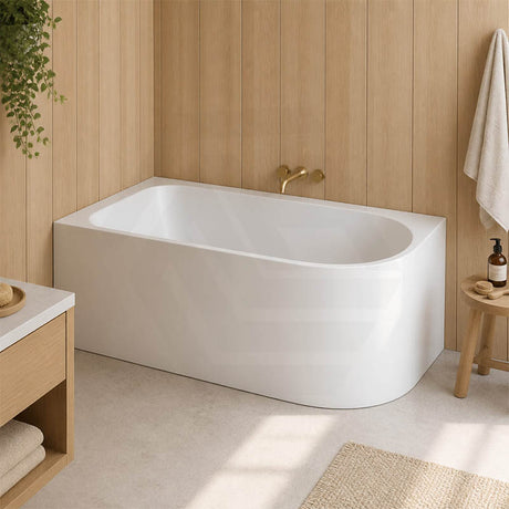 Seima Plati 110 Left / Right Corner Bathtub Acrylic with Smartfill System 1500mm - Gloss White