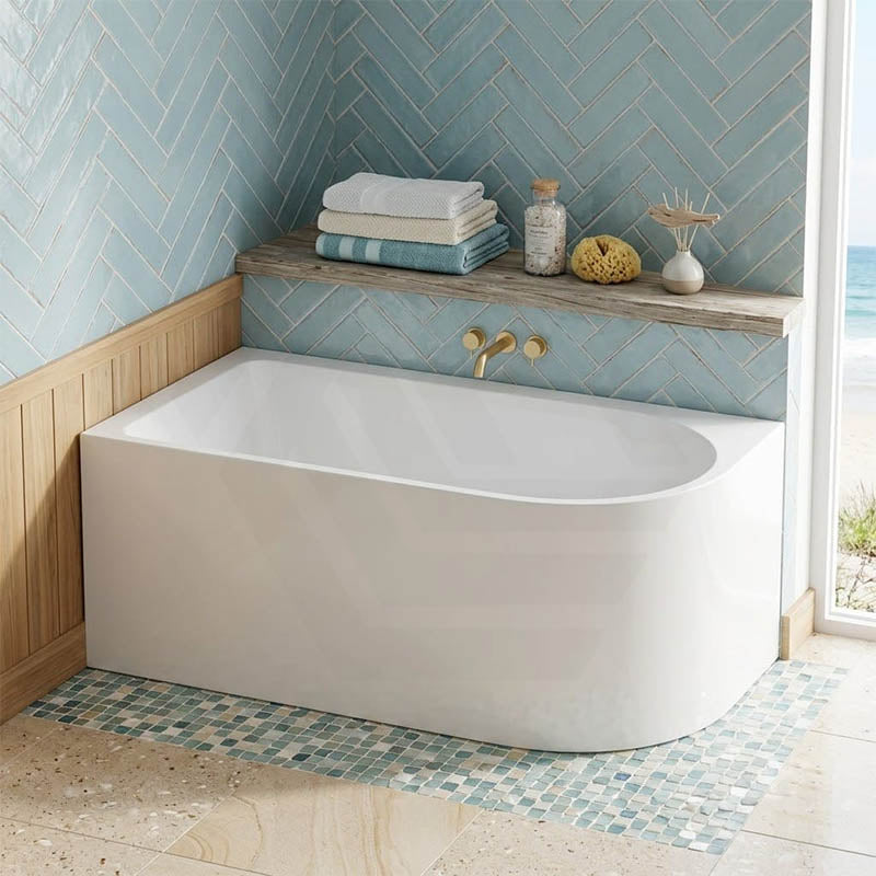 Seima Plati 110 Left / Right Corner Bathtub Acrylic with Smartfill System 1500mm - Gloss White
