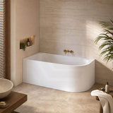 Seima Plati 110 Left / Right Corner Bathtub Acrylic with Smartfill System 1500mm - Gloss White