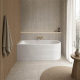 Seima Plati 110 Left / Right Corner Bathtub Acrylic with Smartfill System 1500mm - Gloss White