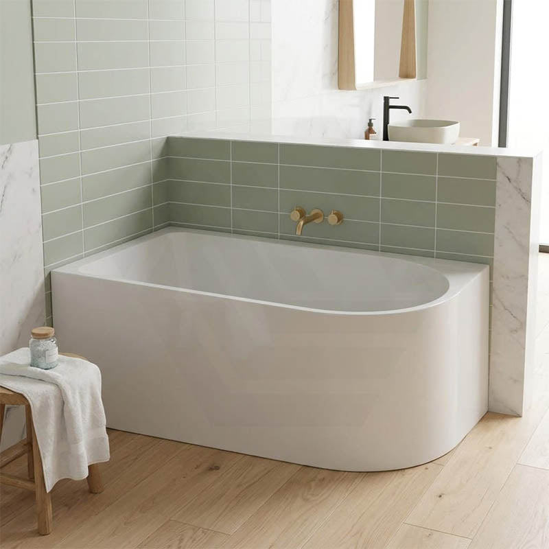 Seima Plati 110 Left / Right Corner Bathtub Acrylic with Smartfill System 1500mm - Gloss White