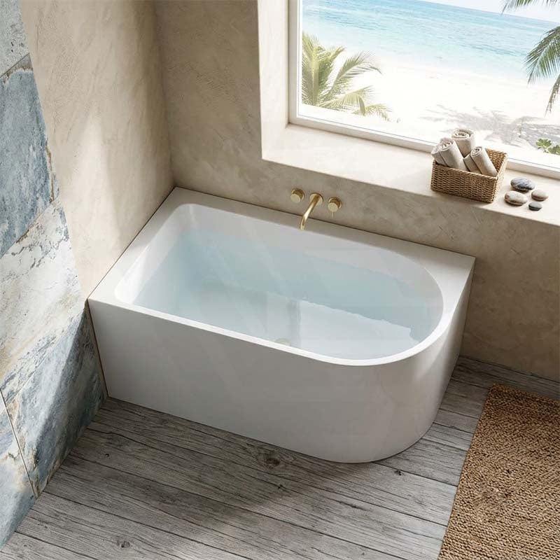 Seima Plati 110 Left / Right Corner Bathtub Acrylic with Smartfill System 1500mm - Gloss White