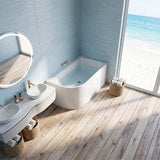 Seima Plati 110 Left / Right Corner Bathtub Acrylic with Smartfill System 1500mm - Gloss White