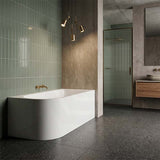 Seima Plati 110 Left / Right Corner Bathtub Acrylic with Smartfill System 1500mm - Gloss White