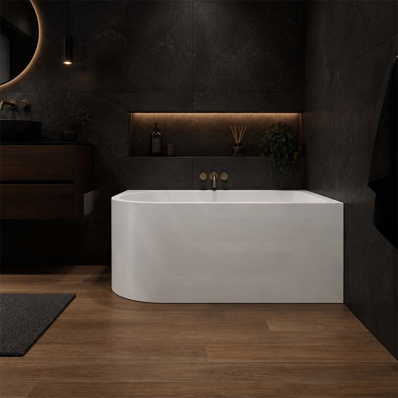 Seima Plati 110 Left / Right Corner Bathtub Acrylic with Smartfill System 1500mm - Gloss White
