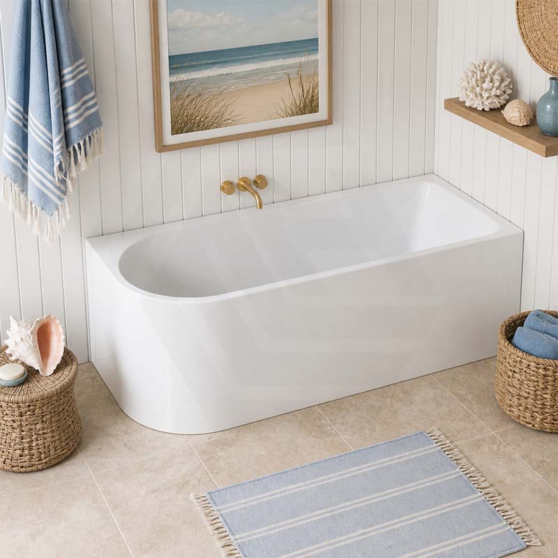 Seima Plati 110 Left / Right Corner Bathtub Acrylic with Smartfill System 1500mm - Gloss White