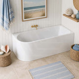 Seima Plati 110 Left / Right Corner Bathtub Acrylic with Smartfill System 1500mm - Gloss White