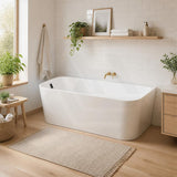 Seima Plati 130 Acrylic Back To Wall Bathtub with Smartfill System 1500/1700mm - Gloss White