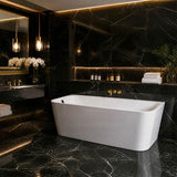 Seima Plati 130 Acrylic Back To Wall Bathtub with Smartfill System 1500/1700mm - Gloss White