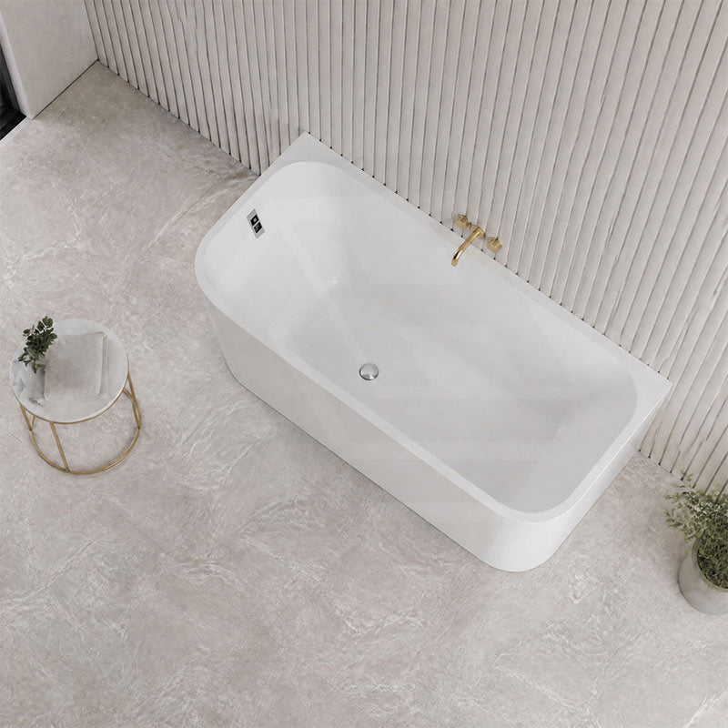 Seima Plati 130 Acrylic Back To Wall Bathtub with Smartfill System 1500/1700mm - Gloss White