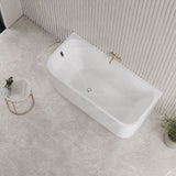 Seima Plati 130 Acrylic Back To Wall Bathtub with Smartfill System 1500/1700mm - Gloss White