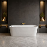 Seima Plati 130 Acrylic Back To Wall Bathtub with Smartfill System 1500/1700mm - Gloss White