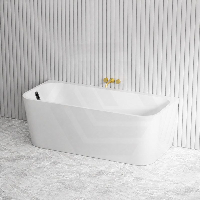 Seima Plati 130 Acrylic Back To Wall Bathtub with Smartfill System 1500/1700mm - Gloss White