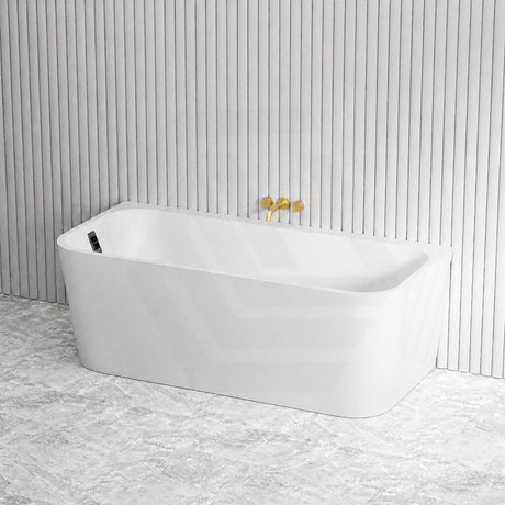 Seima Plati 130 Acrylic Back To Wall Bathtub with Smartfill System 1500/1700mm - Gloss White