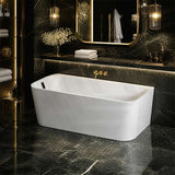 Seima Plati 130 Acrylic Back To Wall Bathtub with Smartfill System 1500/1700mm - Gloss White