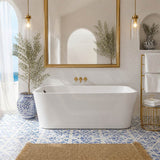 Seima Plati 130 Acrylic Back To Wall Bathtub with Smartfill System 1500/1700mm - Gloss White