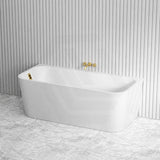 Seima Plati 130 Acrylic Back To Wall Bathtub with Smartfill System 1500/1700mm - Gloss White
