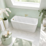 Seima Plati 130 Acrylic Back To Wall Bathtub with Smartfill System 1500/1700mm - Gloss White