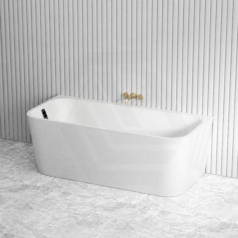 Seima Plati 130 Acrylic Back To Wall Bathtub with Smartfill System 1500/1700mm - Gloss White