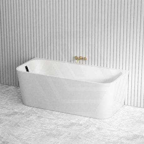Seima Plati 130 Acrylic Back To Wall Bathtub with Smartfill System 1500/1700mm - Gloss White