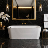 Seima Plati 130 Acrylic Back To Wall Bathtub with Smartfill System 1500/1700mm - Gloss White