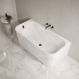 Seima Plati 130 Acrylic Back To Wall Bathtub with Smartfill System 1500/1700mm - Gloss White
