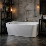 Seima Plati 130 Acrylic Back To Wall Bathtub with Smartfill System 1500/1700mm - Gloss White