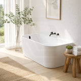 Seima Plati 130 Acrylic Back To Wall Bathtub with Smartfill System 1500/1700mm - Gloss White