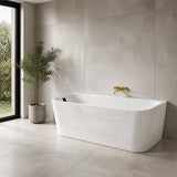 Seima Plati 130 Acrylic Back To Wall Bathtub with Smartfill System 1500/1700mm - Gloss White