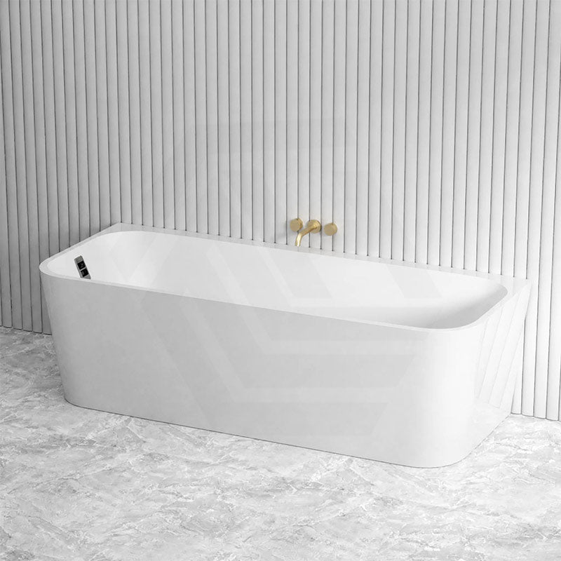 Seima Plati 130 Acrylic Back To Wall Bathtub with Smartfill System 1500/1700mm - Gloss White