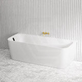 Seima Plati 130 Acrylic Back To Wall Bathtub with Smartfill System 1500/1700mm - Gloss White