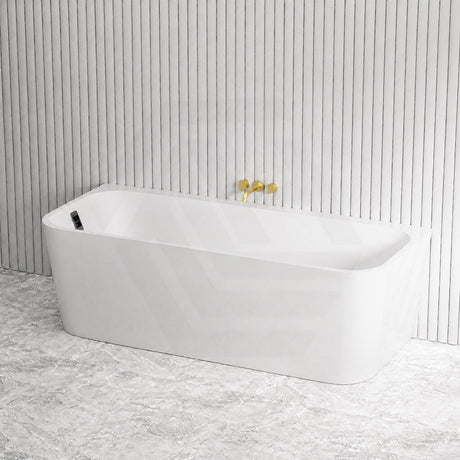 Seima Plati 130 Acrylic Back To Wall Bathtub with Smartfill System 1500/1700mm - Gloss White