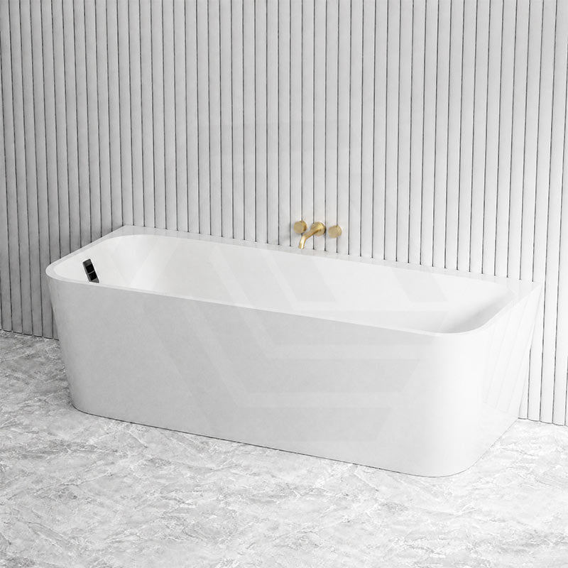 Seima Plati 130 Acrylic Back To Wall Bathtub with Smartfill System 1500/1700mm - Gloss White