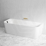 Seima Plati 130 Acrylic Back To Wall Bathtub with Smartfill System 1500/1700mm - Gloss White