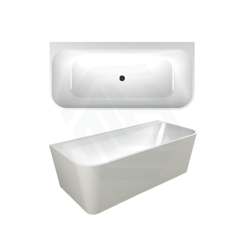 Seima 1500/1700Mm Plati 130 Back To Wall Bathtub White Acrylic With Overflow And Smartfill System