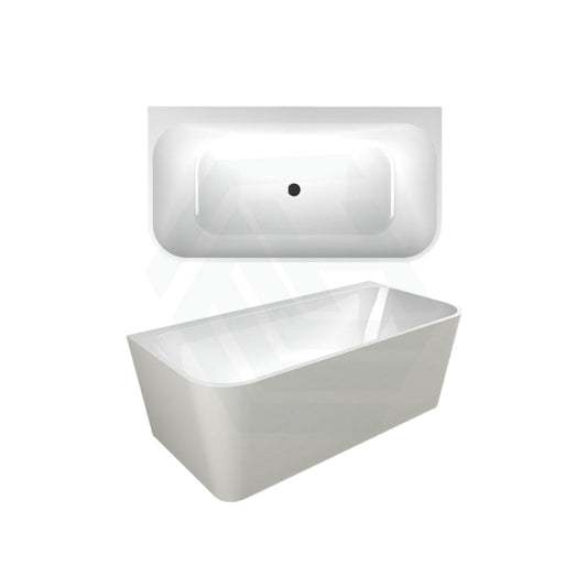 Seima 1500/1700Mm Plati 130 Back To Wall Bathtub White Acrylic With Overflow And Smartfill System