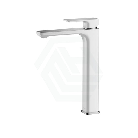 Seto Solid Brass White & Chrome Tall Basin Mixer Tap For Vanity And Sink Multi-Colour Mixers