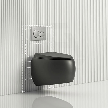 RAK Cloud Rimless Flush Wall Hung Toilet Pan with Geberit Framed Inwall Concealed Cistern Sigma8-F Push Button Available
