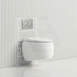 RAK Cloud Rimless Flush Wall Hung Toilet Pan with Geberit Framed Inwall Concealed Cistern Sigma8-F Push Button Available