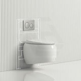 RAK Cloud Rimless Flush Wall Hung Toilet Pan with Geberit Framed Inwall Concealed Cistern Sigma8-F Push Button Available