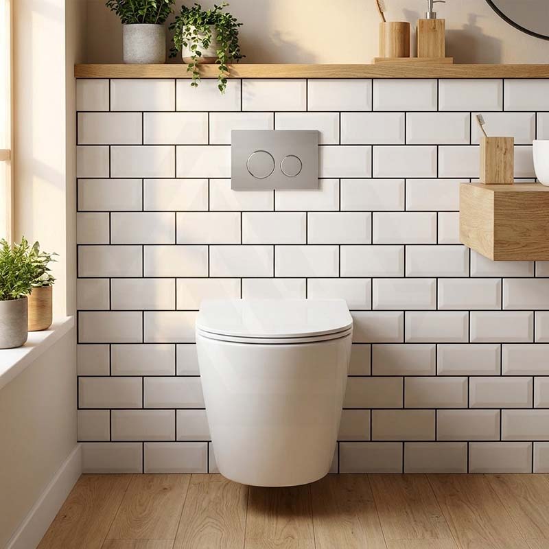 ZARA Rimless Wall Hung Toilet Suite 515x360x350mm - Gloss White