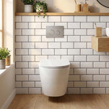 ZARA Rimless Wall Hung Toilet Suite 515x360x350mm - Gloss White