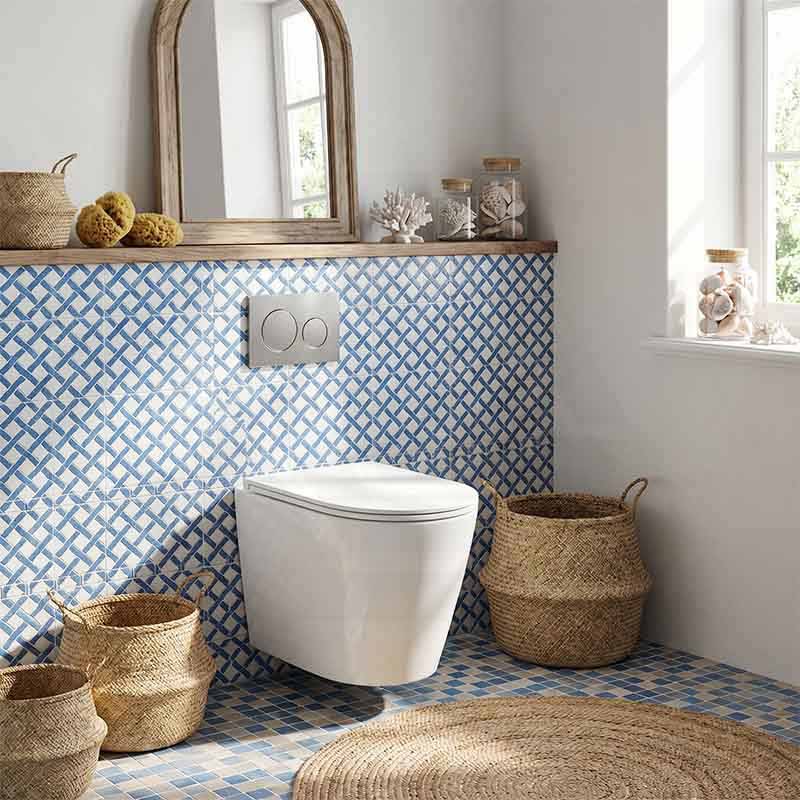 ZARA Rimless Wall Hung Toilet Suite 515x360x350mm - Gloss White
