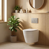 ZARA Rimless Wall Hung Toilet Suite 515x360x350mm - Gloss White