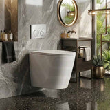ZARA Rimless Wall Hung Toilet Suite 515x360x350mm - Gloss White