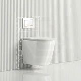 ZARA Rimless Wall Hung Toilet Suite 515x360x350mm - Gloss White