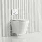 ZARA Rimless Wall Hung Toilet Suite 515x360x350mm - Gloss White