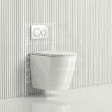 ZARA Rimless Wall Hung Toilet Suite 515x360x350mm - Gloss White
