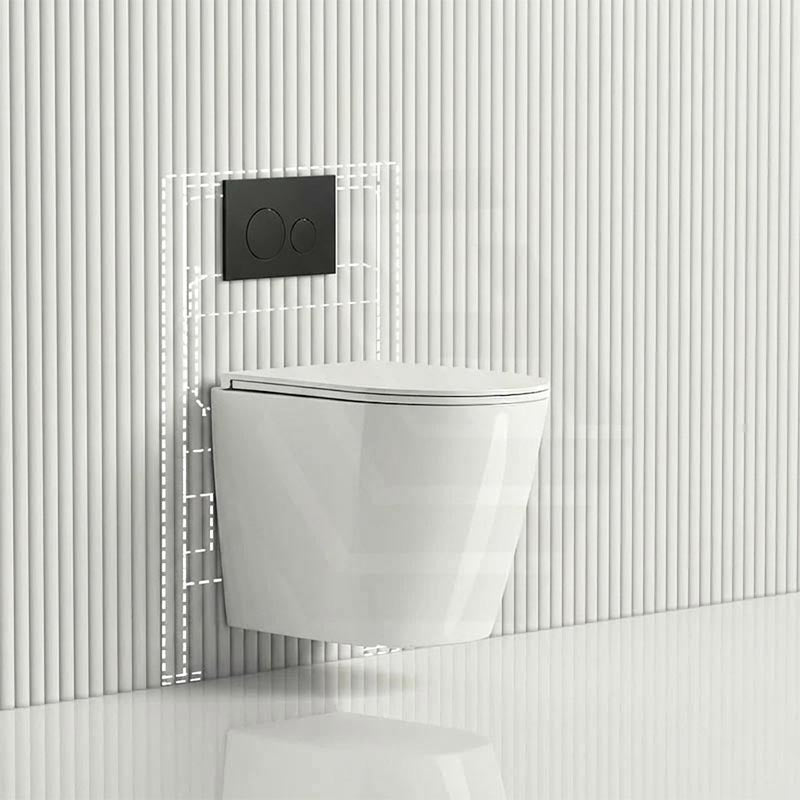 ZARA Rimless Wall Hung Toilet Suite 515x360x350mm - Gloss White